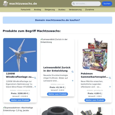 Screenshot machtzuwachs.de