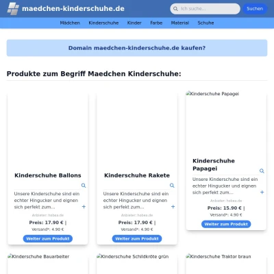 Screenshot maedchen-kinderschuhe.de