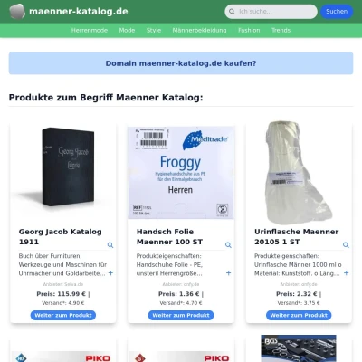 Screenshot maenner-katalog.de