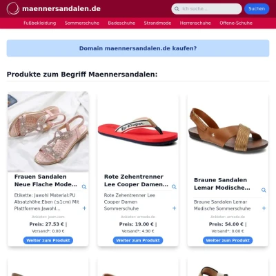 Screenshot maennersandalen.de