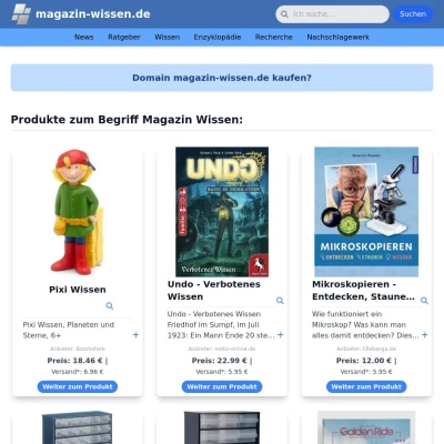 Screenshot magazin-wissen.de