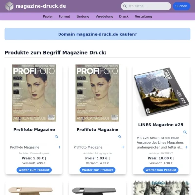 Screenshot magazine-druck.de