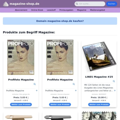 Screenshot magazine-shop.de