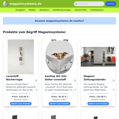 Screenshot magazinsysteme.de