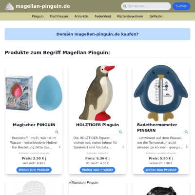 Screenshot magellan-pinguin.de