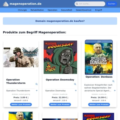 Screenshot magenoperation.de