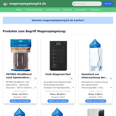 Screenshot magenspiegelung24.de