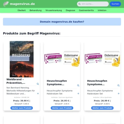 Screenshot magenvirus.de