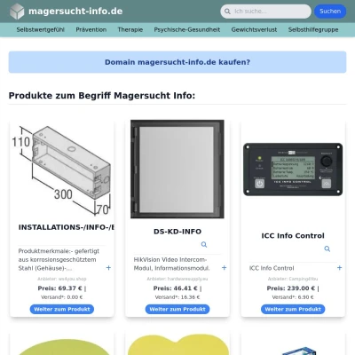 Screenshot magersucht-info.de