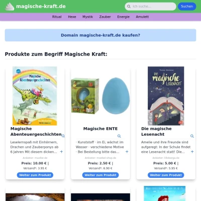 Screenshot magische-kraft.de