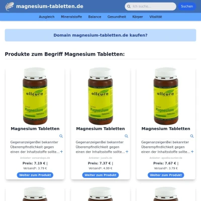 Screenshot magnesium-tabletten.de