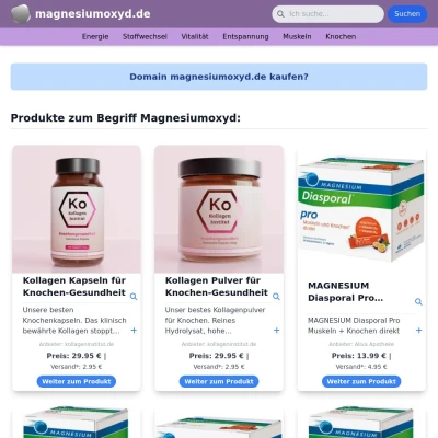 Screenshot magnesiumoxyd.de