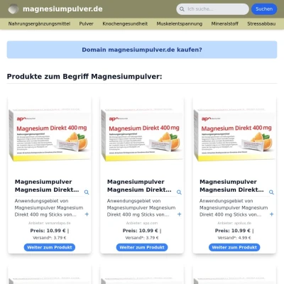 Screenshot magnesiumpulver.de