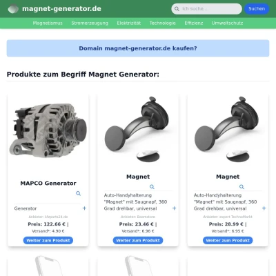 Screenshot magnet-generator.de