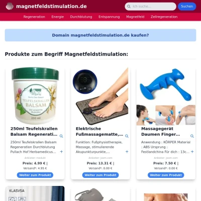 Screenshot magnetfeldstimulation.de