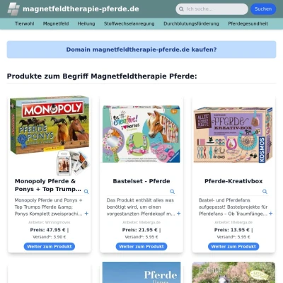 Screenshot magnetfeldtherapie-pferde.de