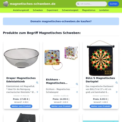 Screenshot magnetisches-schweben.de