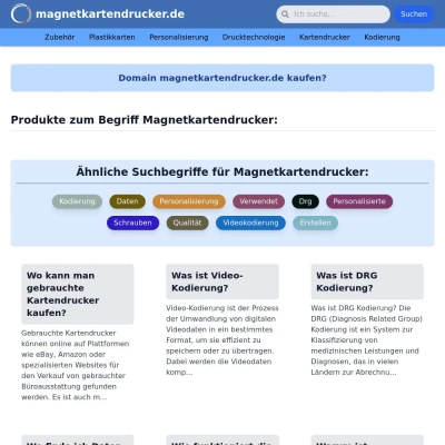 Screenshot magnetkartendrucker.de