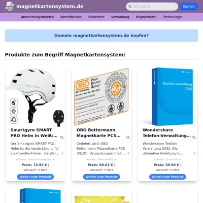 Screenshot magnetkartensystem.de