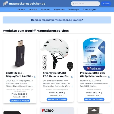 Screenshot magnetkernspeicher.de