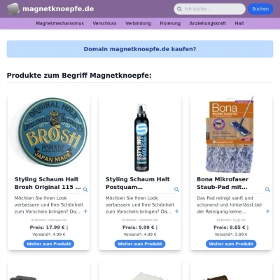 Screenshot magnetknoepfe.de