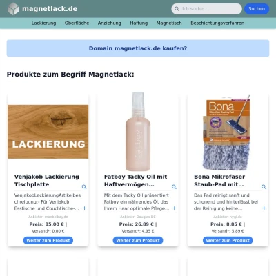 Screenshot magnetlack.de