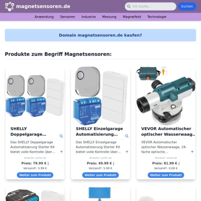 Screenshot magnetsensoren.de