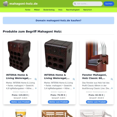 Screenshot mahagoni-holz.de