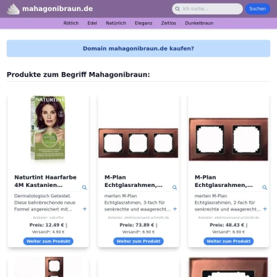 Screenshot mahagonibraun.de