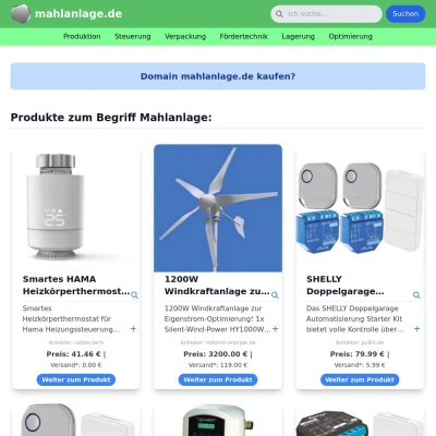Screenshot mahlanlage.de