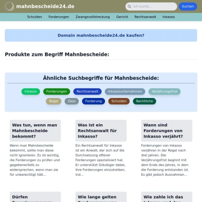 Screenshot mahnbescheide24.de