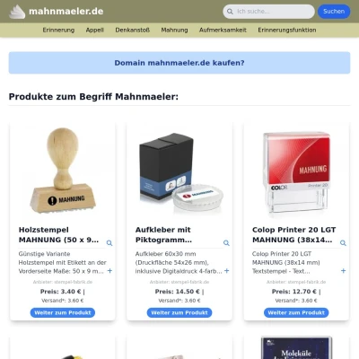 Screenshot mahnmaeler.de