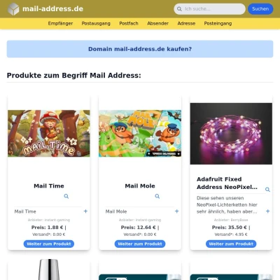 Screenshot mail-address.de