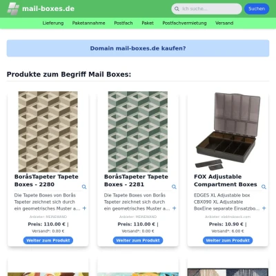 Screenshot mail-boxes.de