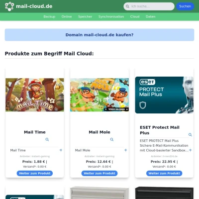 Screenshot mail-cloud.de
