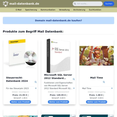 Screenshot mail-datenbank.de