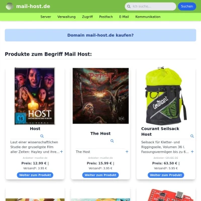 Screenshot mail-host.de