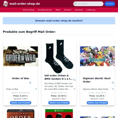 Screenshot mail-order-shop.de