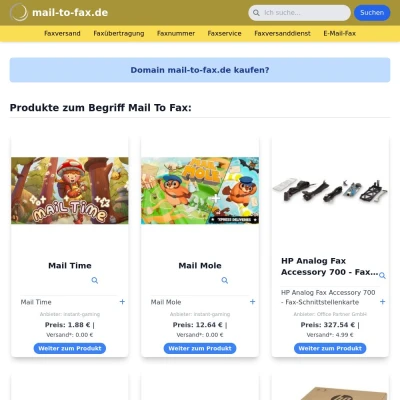 Screenshot mail-to-fax.de