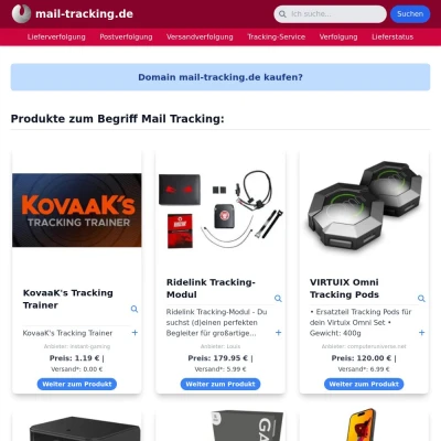 Screenshot mail-tracking.de