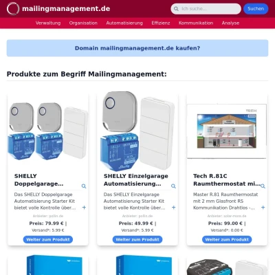 Screenshot mailingmanagement.de