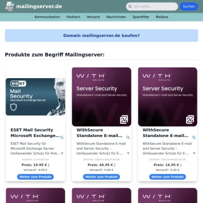 Screenshot mailingserver.de