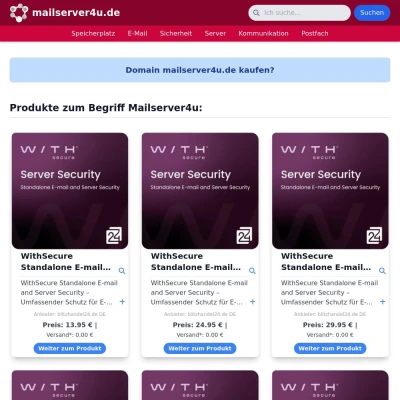 Screenshot mailserver4u.de
