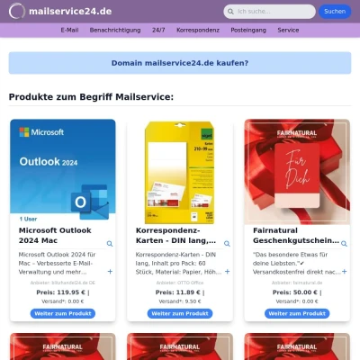 Screenshot mailservice24.de