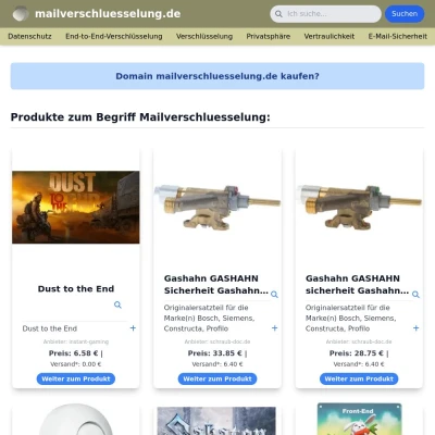 Screenshot mailverschluesselung.de