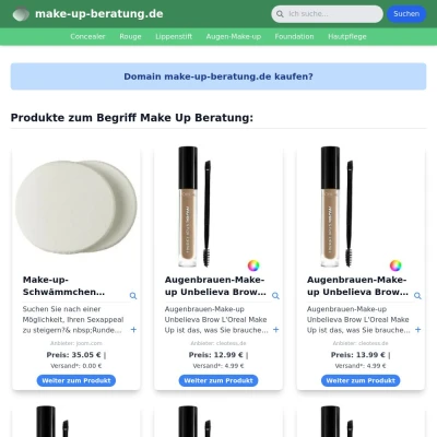 Screenshot make-up-beratung.de