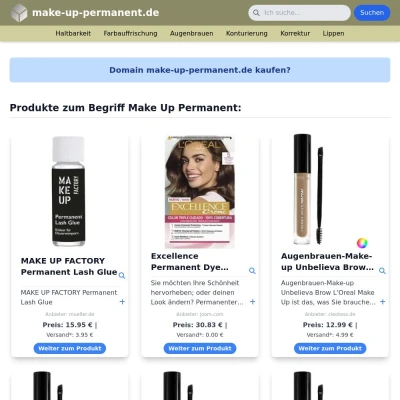 Screenshot make-up-permanent.de