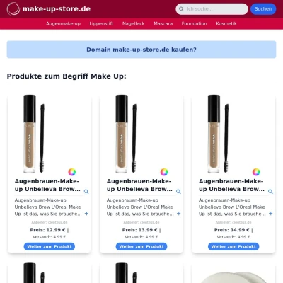 Screenshot make-up-store.de