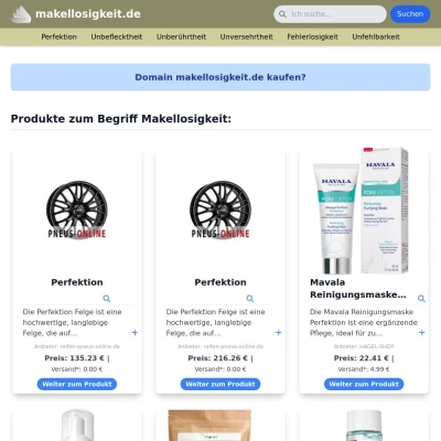 Screenshot makellosigkeit.de