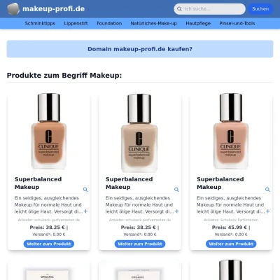 Screenshot makeup-profi.de